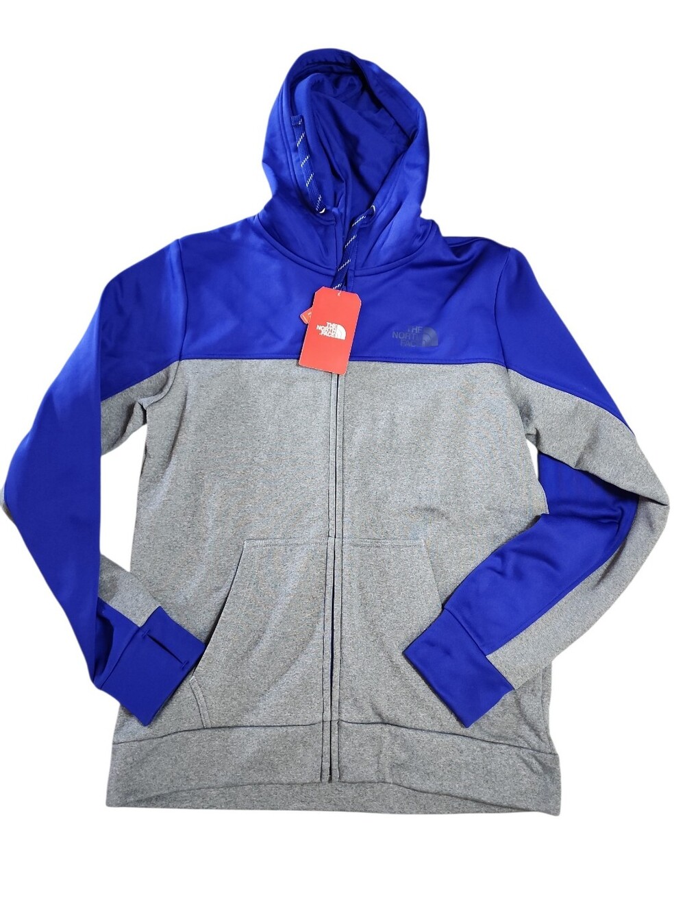 The North Face Mens Full Zip Hooded Aztec Blue/gray Nwt Size Large